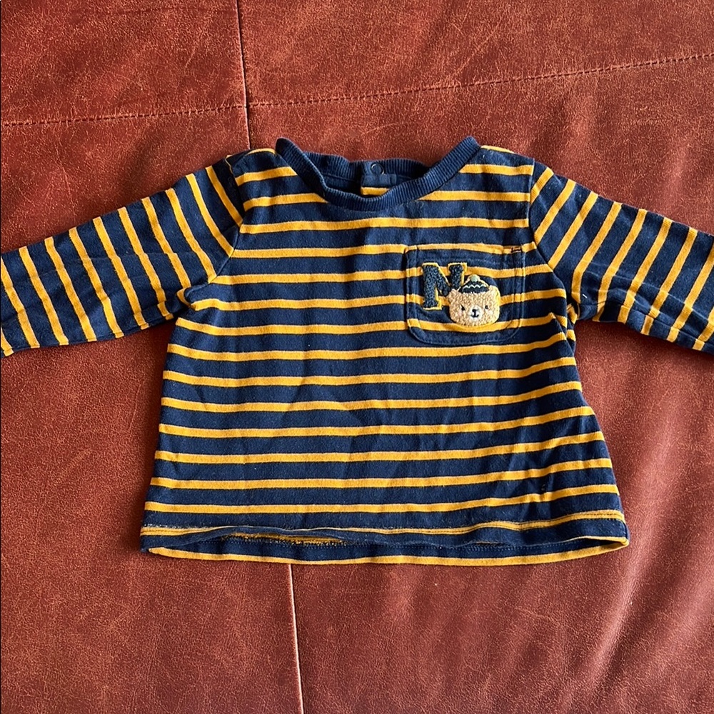 Sergent Major Striped Navy and Yellow Shirt